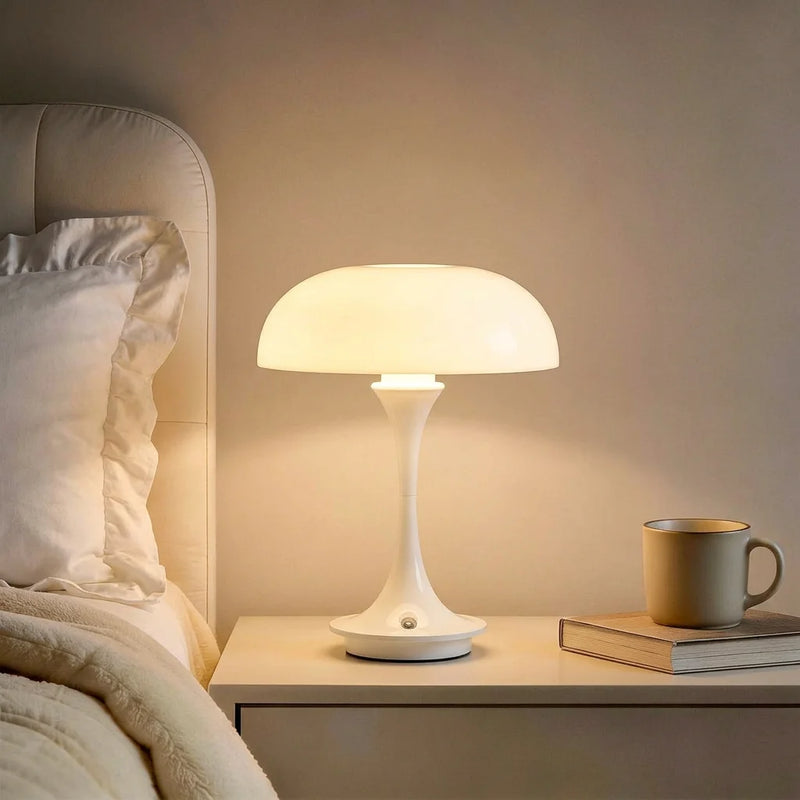 Capucine, lampe champignon en ABS à chapeau large sur pied évasé — vue 6