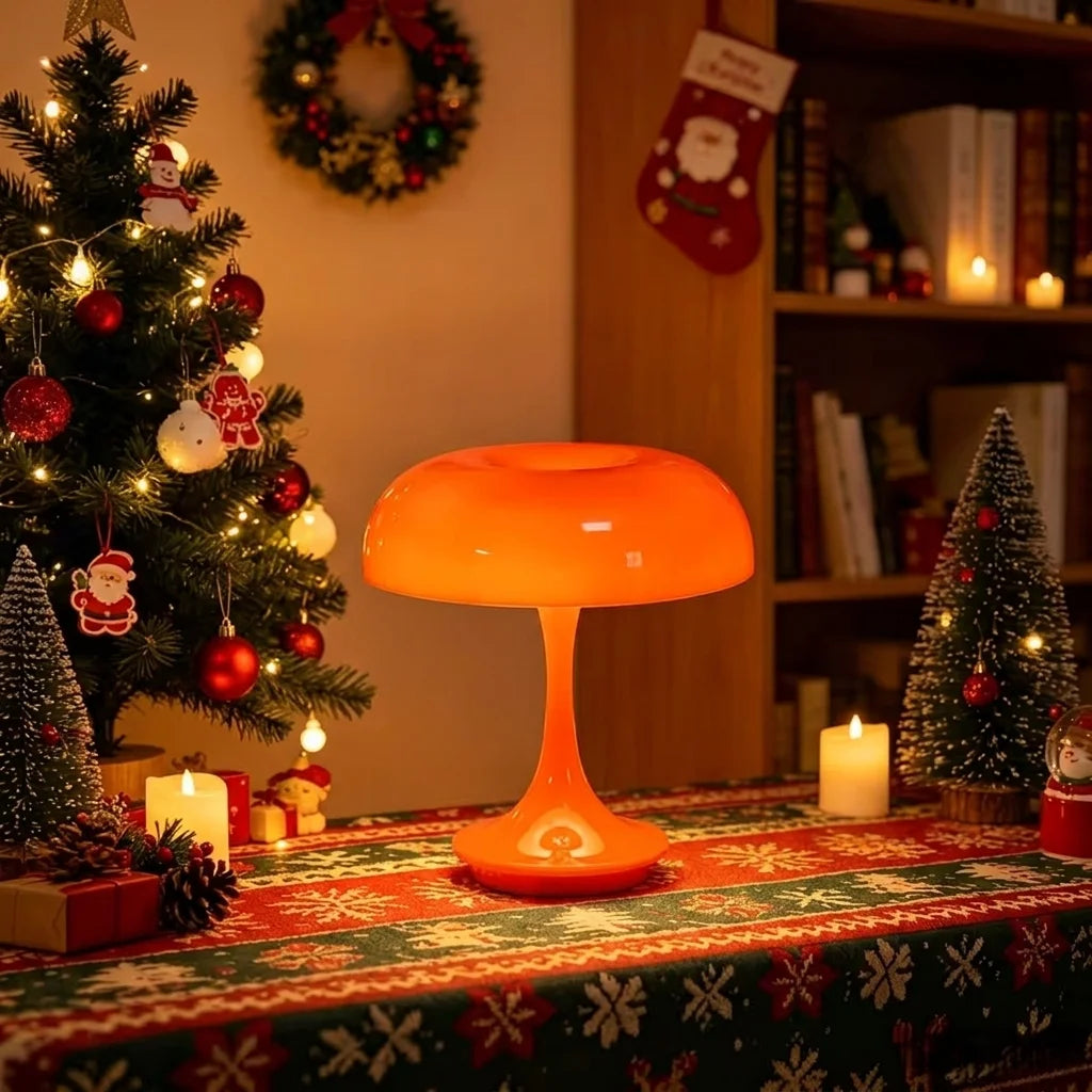 Capucine, lampe champignon en ABS à chapeau large sur pied évasé — vue 3