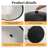 Nova, lampe champignon en métal poli, 22 cm, sans fil — vue 2
