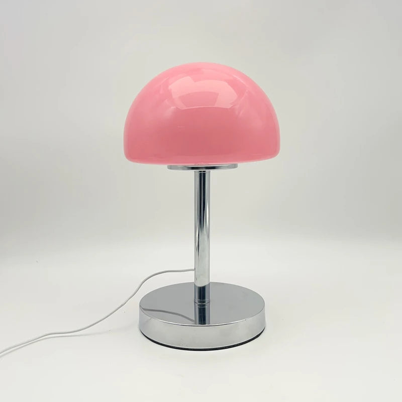 Élio, lampe champignon en verre sur colonne chromée et base disque, 29 cm — vue 6