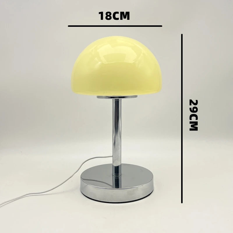 Élio, lampe champignon en verre sur colonne chromée et base disque, 29 cm — vue 5
