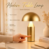 Alto, lampe champignon en métal doré, 36 cm, sans fil — vue 2