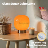 Praline, lampe champignon en verre coloré sur anneau de métal, 19 cm — vue 2