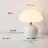 Bille, lampe champignon à pied boule en céramique émaillée et abat-jour dôme — vue 8