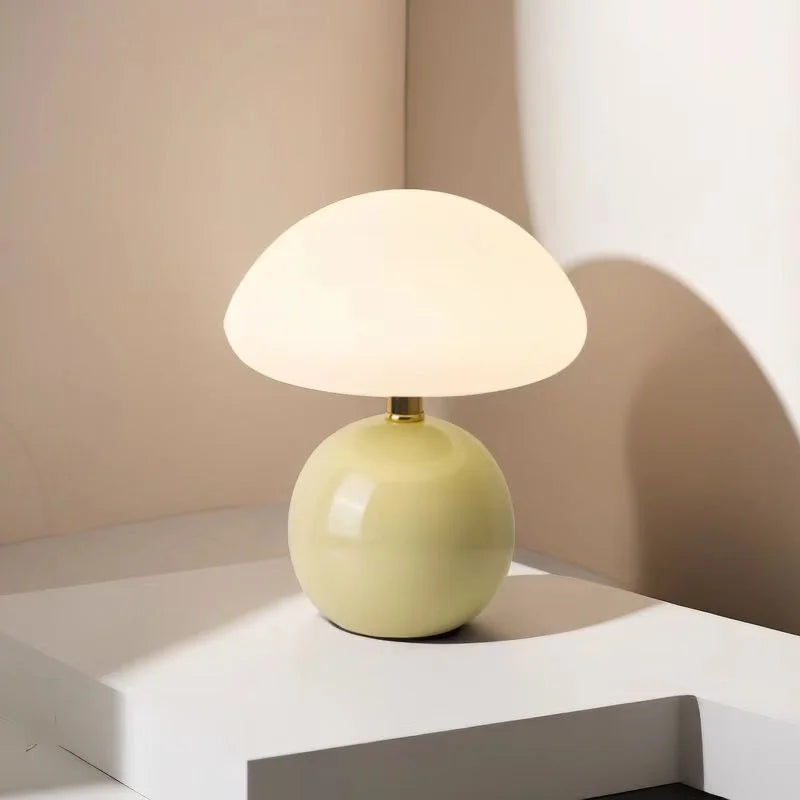 Bulle, lampe champignon en céramique émaillée à large chapeau diffusant, 22 cm — vue 2