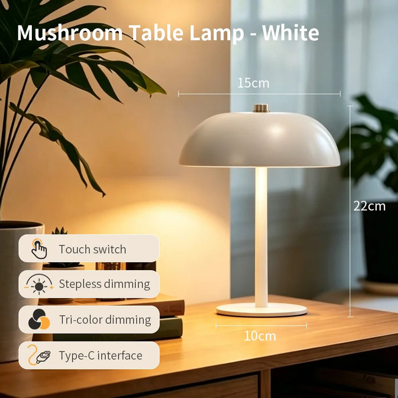 Nova, lampe champignon en métal poli, 22 cm, sans fil — vue 10