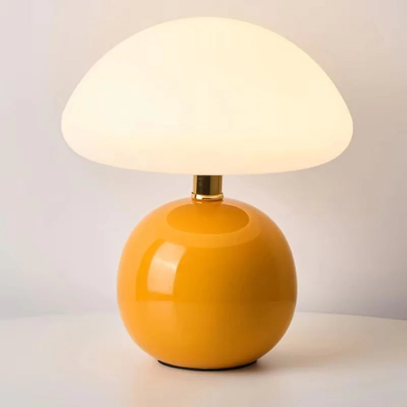 Bulle, lampe champignon en céramique émaillée à large chapeau diffusant, 22 cm — vue 8