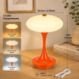 Vermillon, lampe champignon à chapeau plat sur pied trompette, sans fil — vue 8