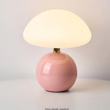 Bille, lampe champignon à pied boule en céramique émaillée et abat-jour dôme — vue 2
