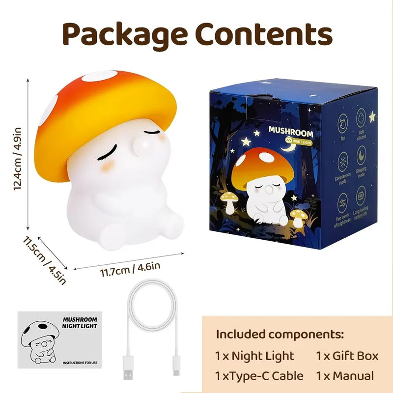Poupi, veilleuse champignon en silicone souple, 12 cm, sans fil — vue 6