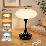 Vermillon, lampe champignon à chapeau plat sur pied trompette, sans fil — vue 7