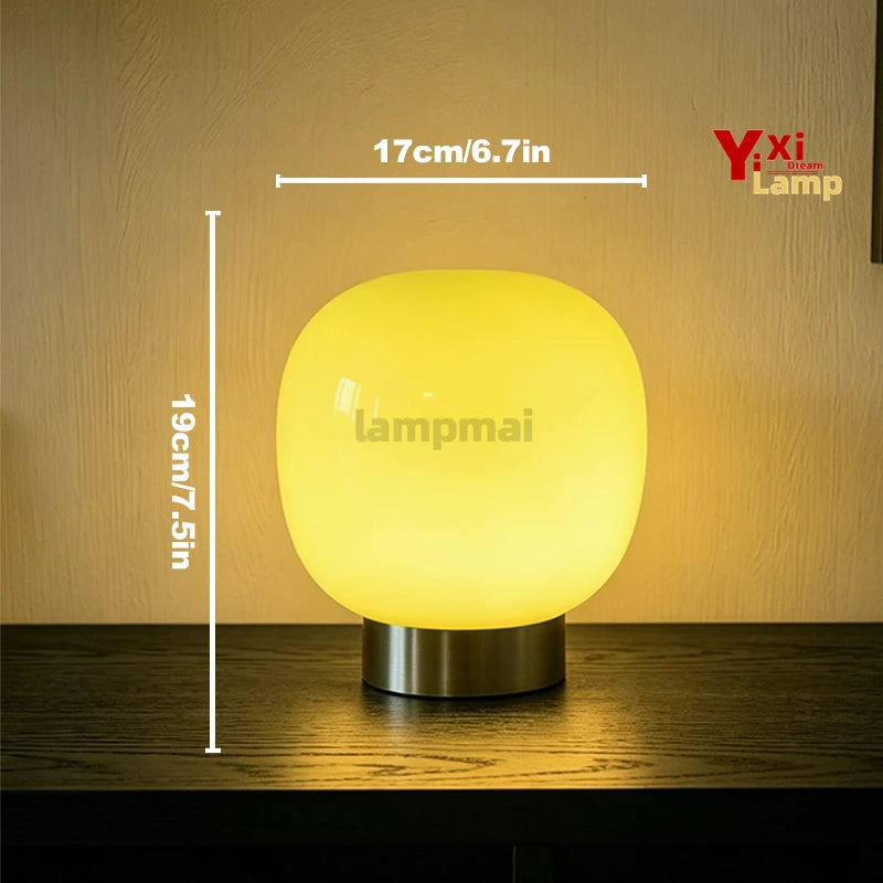 Praline, lampe champignon en verre coloré sur anneau de métal, 19 cm — vue 7