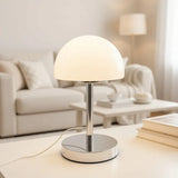 Élio, lampe champignon en verre sur colonne chromée et base disque, 29 cm — vue 4