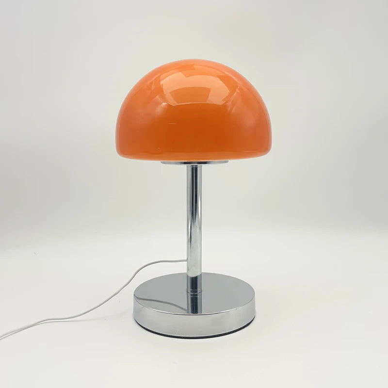 Élio, lampe champignon en verre sur colonne chromée et base disque, 29 cm — vue 8
