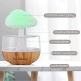 Bruine, lampe champignon qui pleut sans fil, réservoir transparent et socle effet bois — vue 4