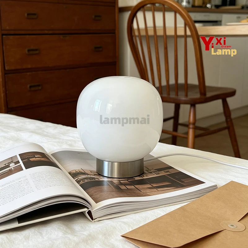 Praline, lampe champignon en verre coloré sur anneau de métal, 19 cm — vue 4