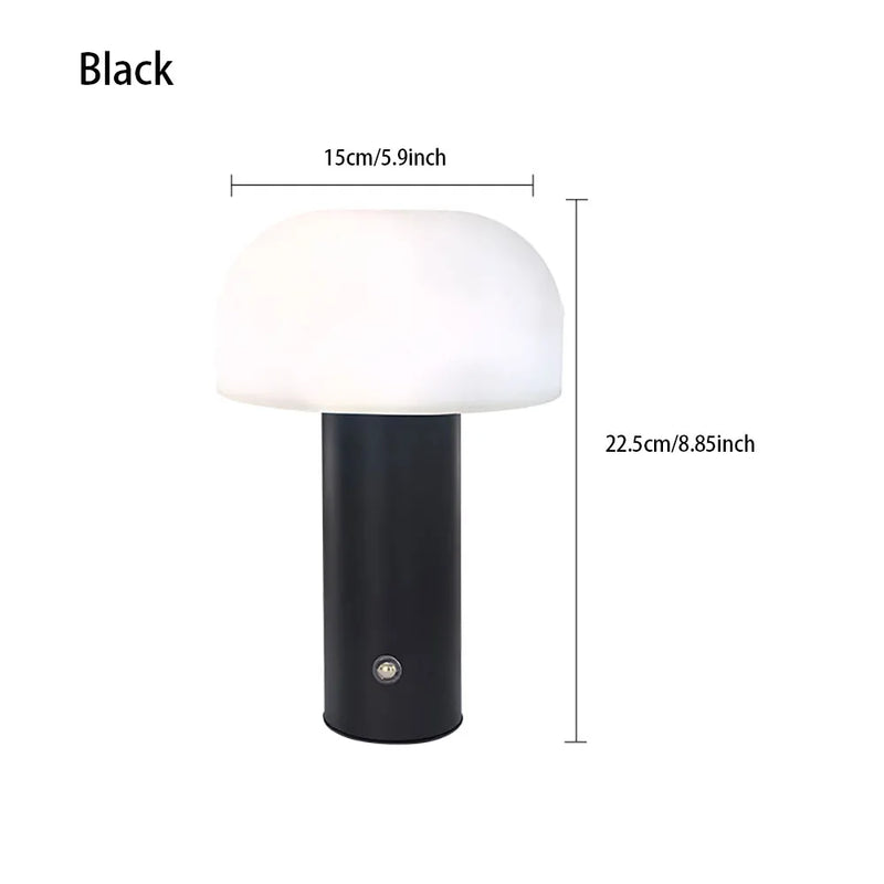 Nils, lampe champignon sans fil de 22,5 cm, chapeau opale et corps coloré — vue 9