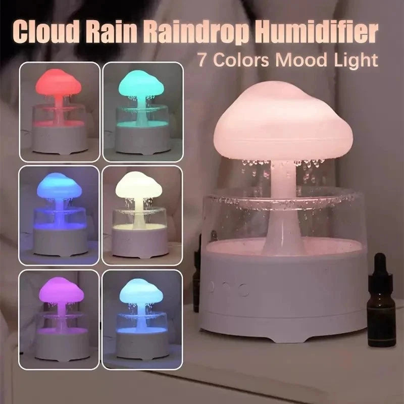 Ondée, lampe champignon qui pleut à réservoir transparent, sept couleurs de veilleuse — vue 5