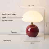 Bille, lampe champignon à pied boule en céramique émaillée et abat-jour dôme — vue 7