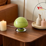 Lune, lampe champignon en verre sur base disque chromée, 16 cm — vue 5
