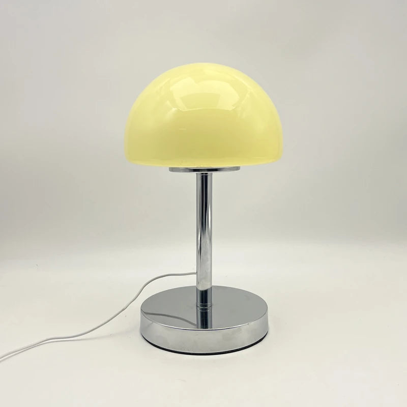 Élio, lampe champignon en verre sur colonne chromée et base disque, 29 cm — vue 9