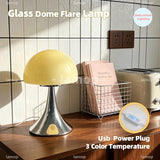 Otto, lampe champignon en verre à chapeau dôme sur socle chromé, 27 cm — vue 2