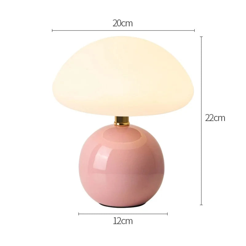 Bulle, lampe champignon en céramique émaillée à large chapeau diffusant, 22 cm — vue 4