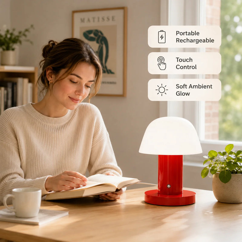 Céleste, lampe champignon sans fil bicolore, 22,5 cm — vue 6