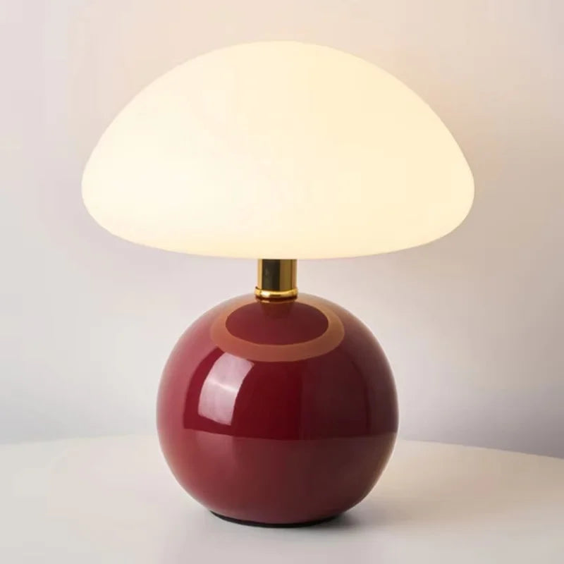 Bulle, lampe champignon en céramique émaillée à large chapeau diffusant, 22 cm — vue 7