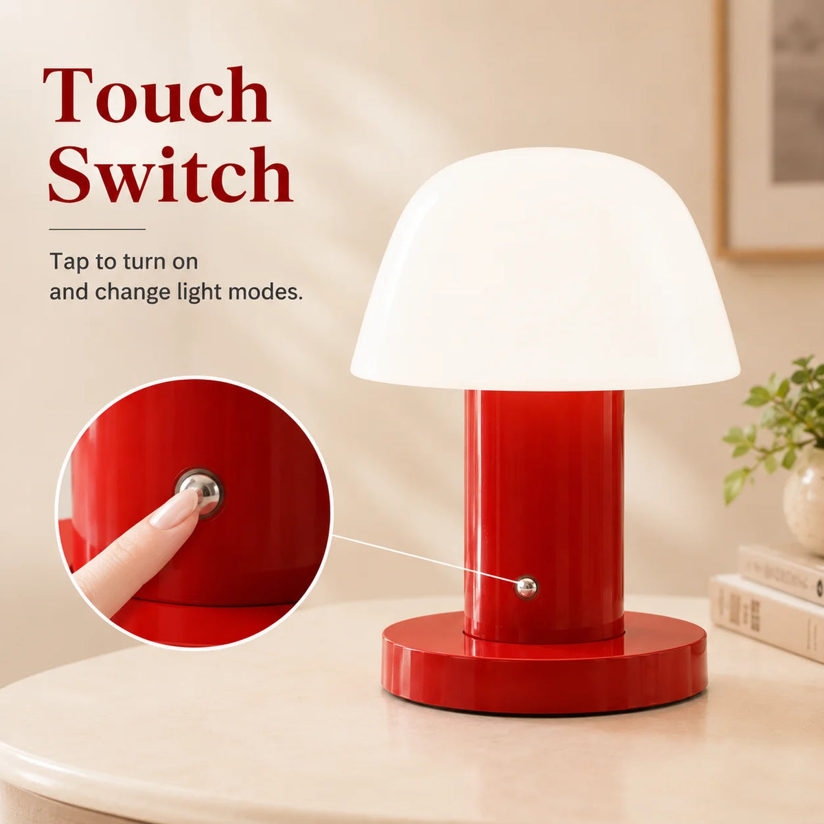 Céleste, lampe champignon sans fil bicolore, 22,5 cm — vue 3
