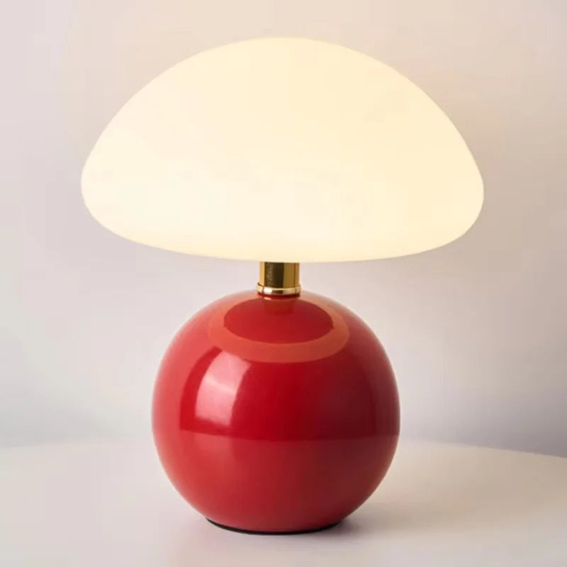 Bulle, lampe champignon en céramique émaillée à large chapeau diffusant, 22 cm — vue 10